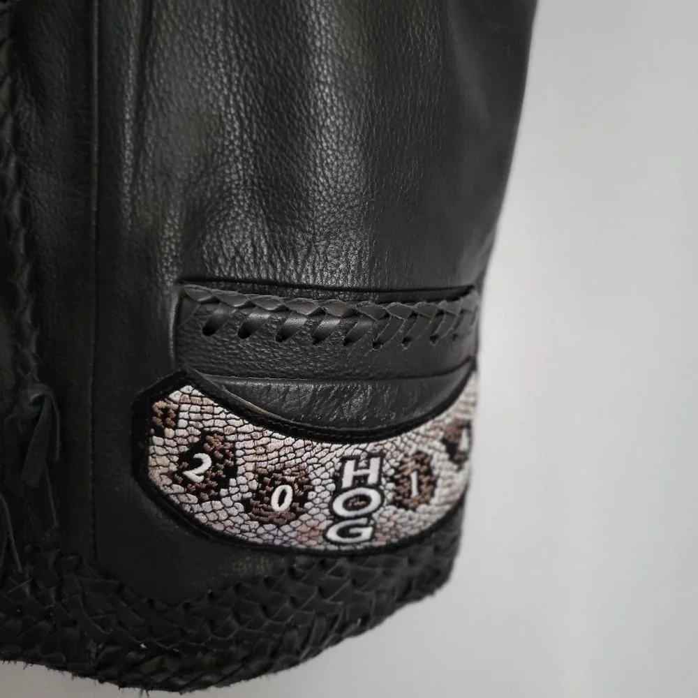 Men's Black leather vest